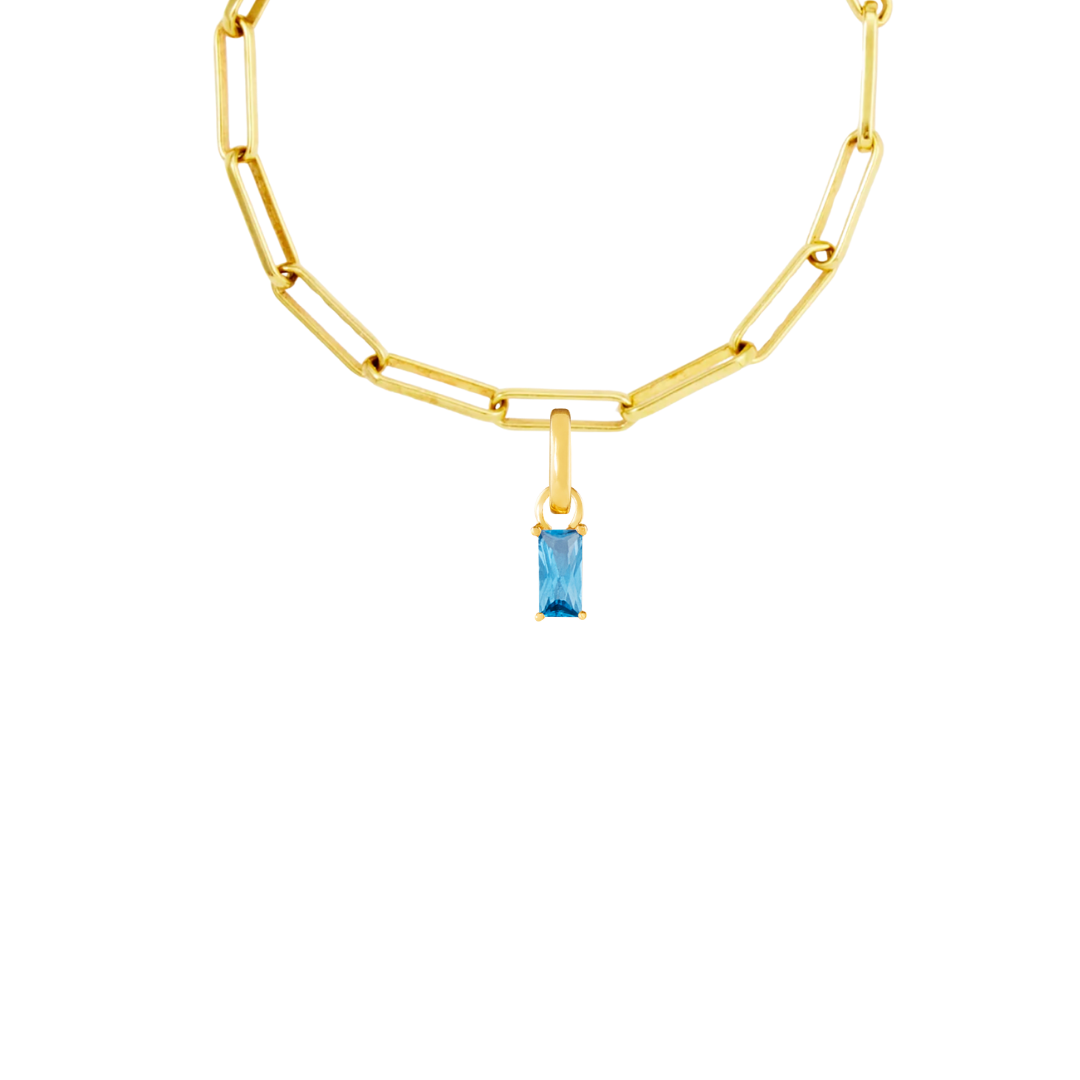 March Birthstone Gold Plated Clip Charm