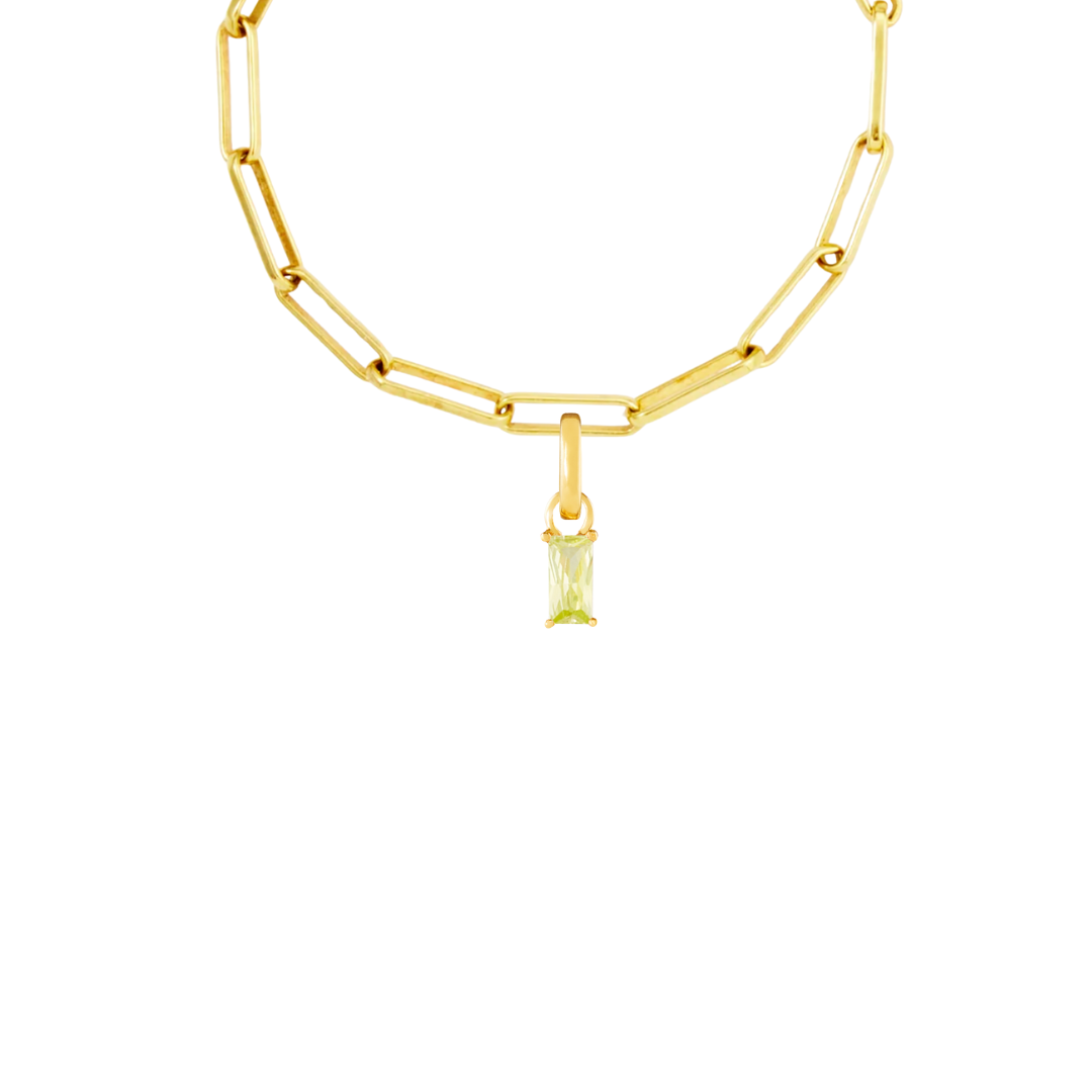 August Birthstone Gold Plated Clip Charm