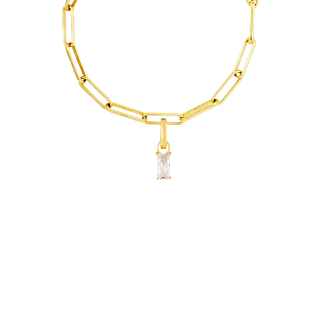 April Birthstone Gold Plated Clip Charm