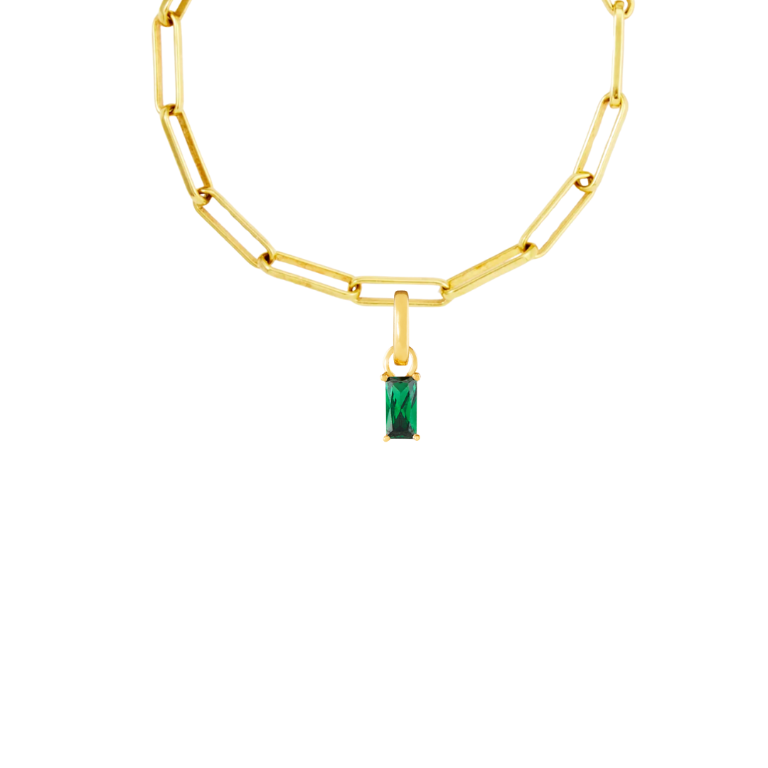 May Birthstone Gold Plated Clip Charm