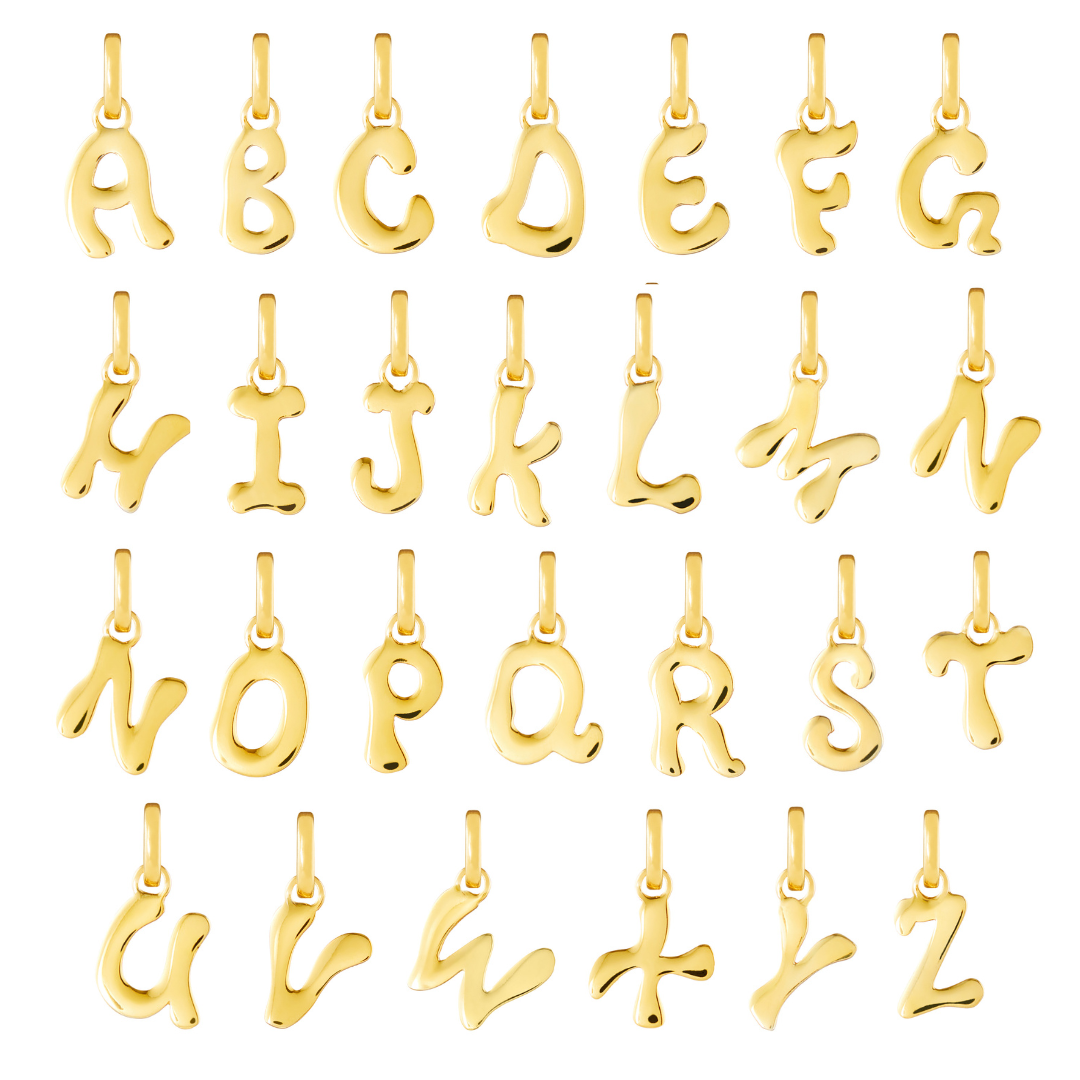 Letter Gold Plated Clip Charm