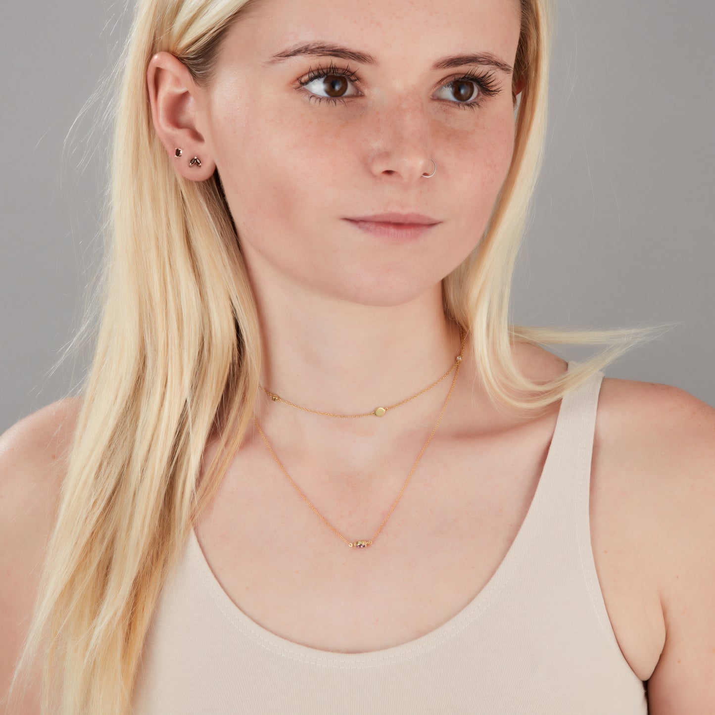 Ava Midnight Gold Studs