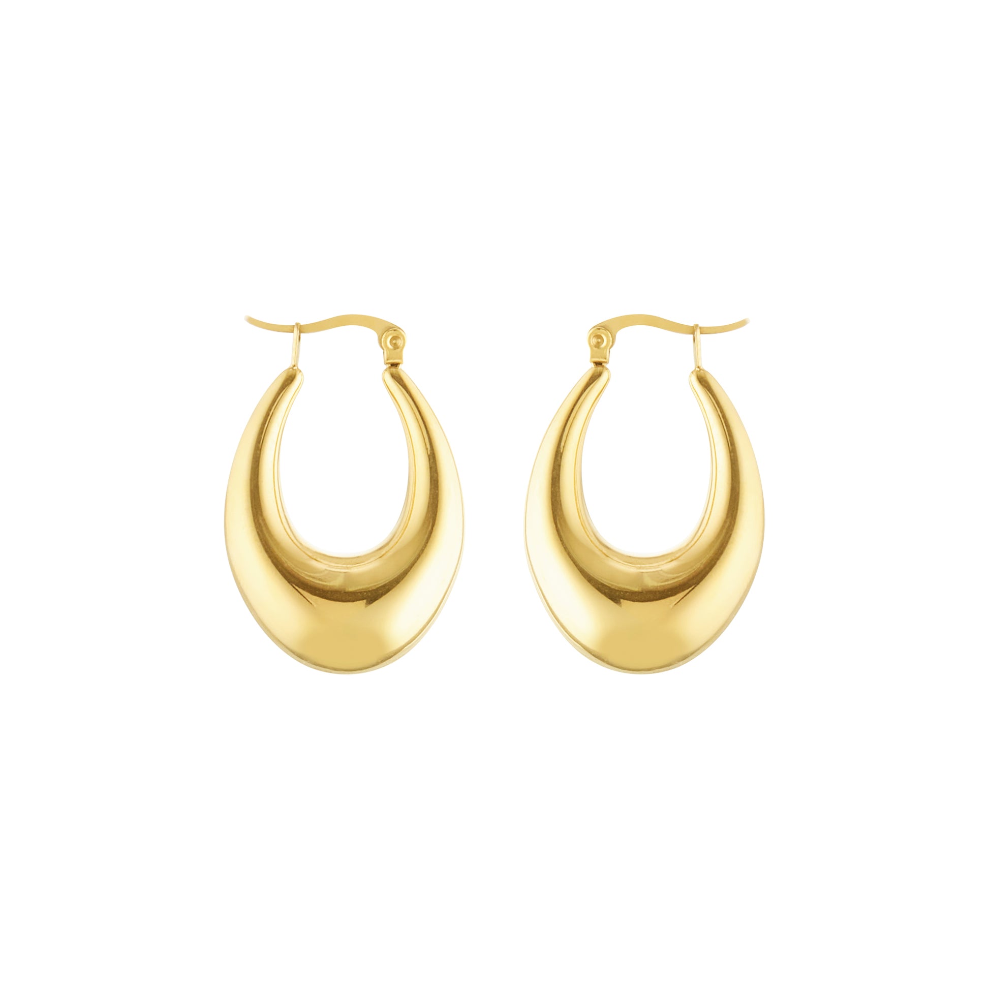 Bold Drop Gold Plated Hoops