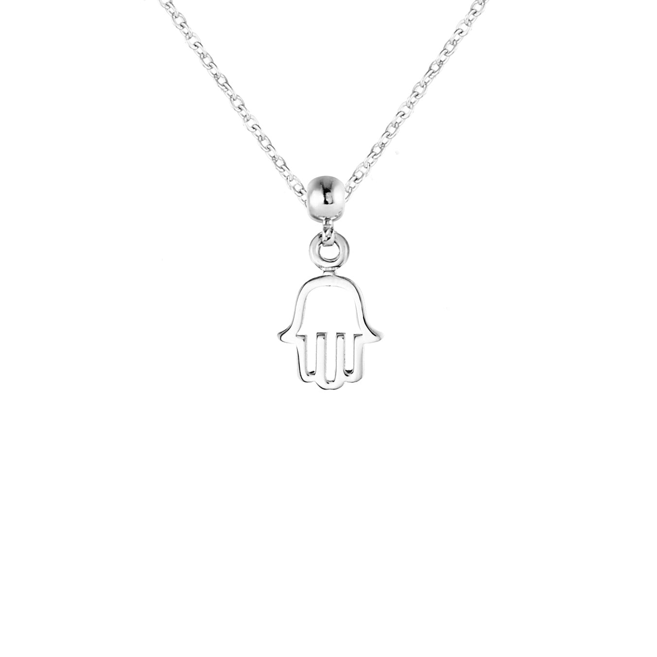 Open Hamsa Silver Charm