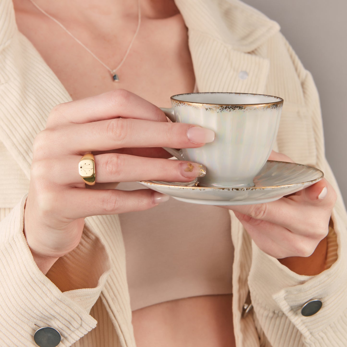 Star Sign Constellation Silver Signet Ring