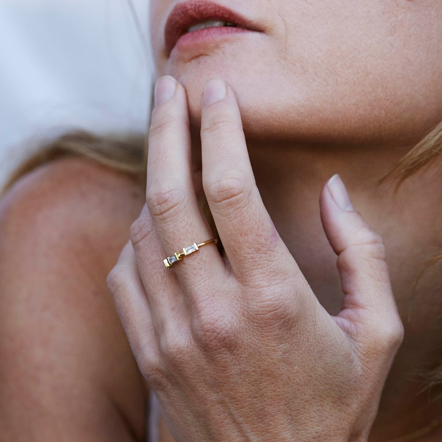 Ria Trio Shine Gold Ring