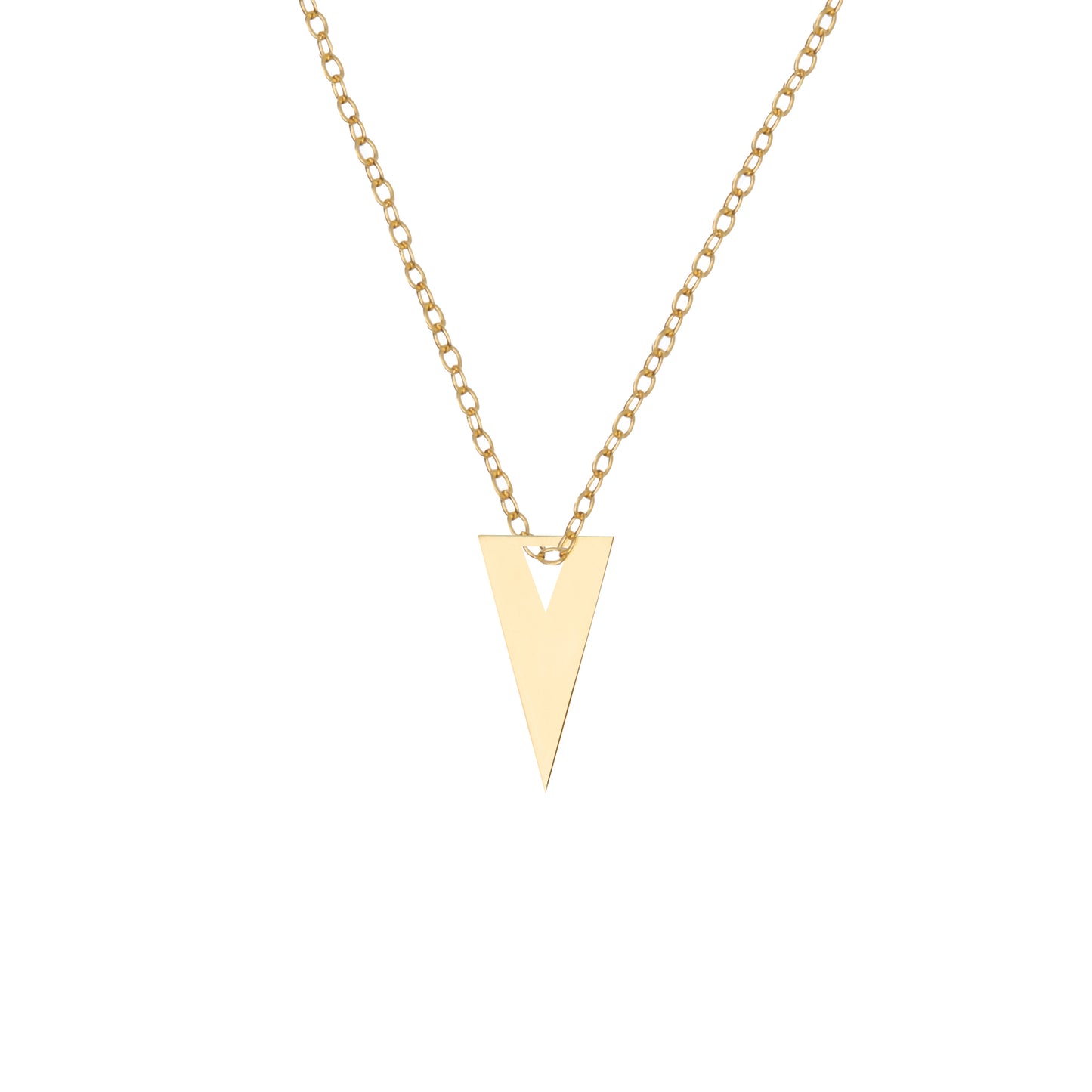 Triangle Tag Brass Necklace