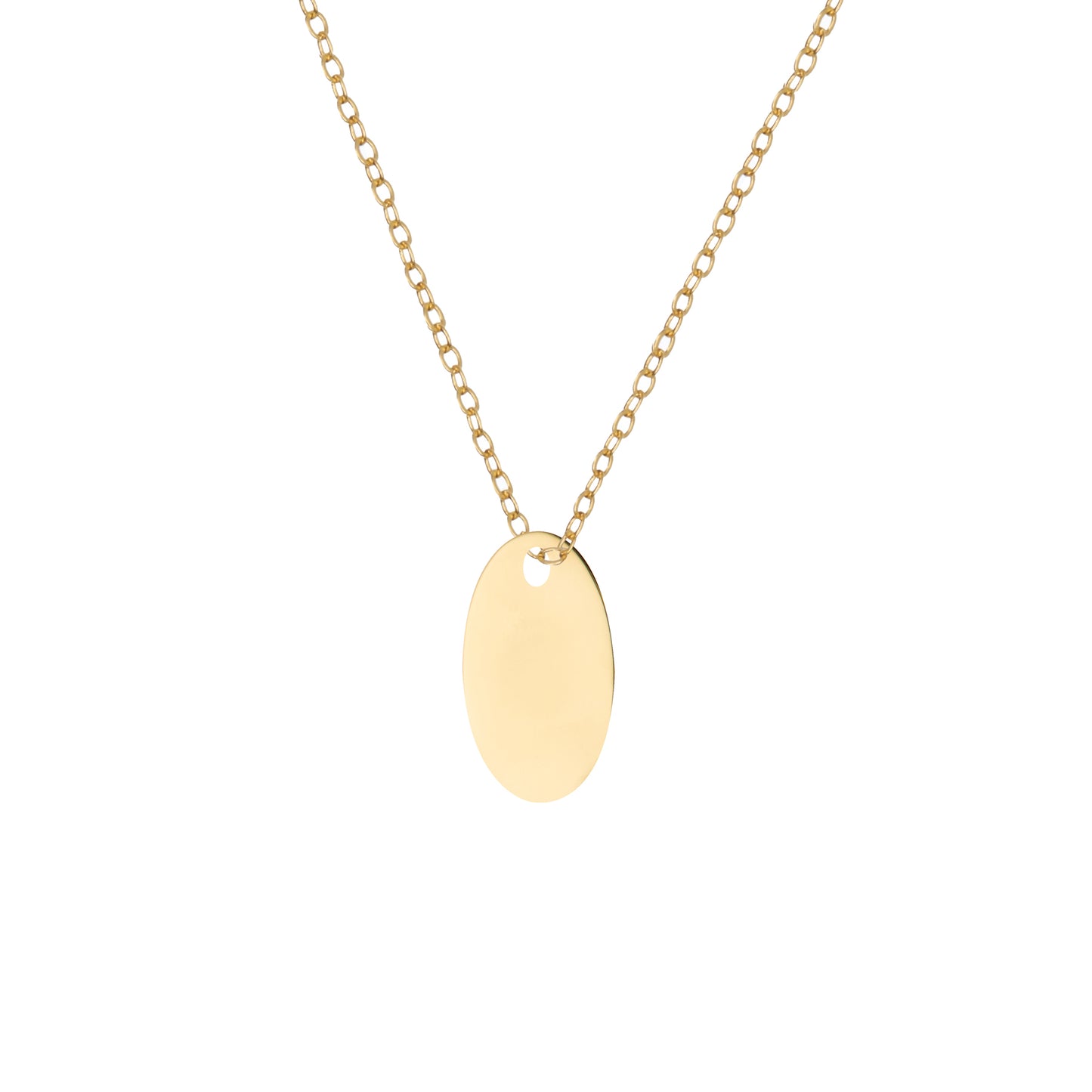 Oval Tag Brass Necklace