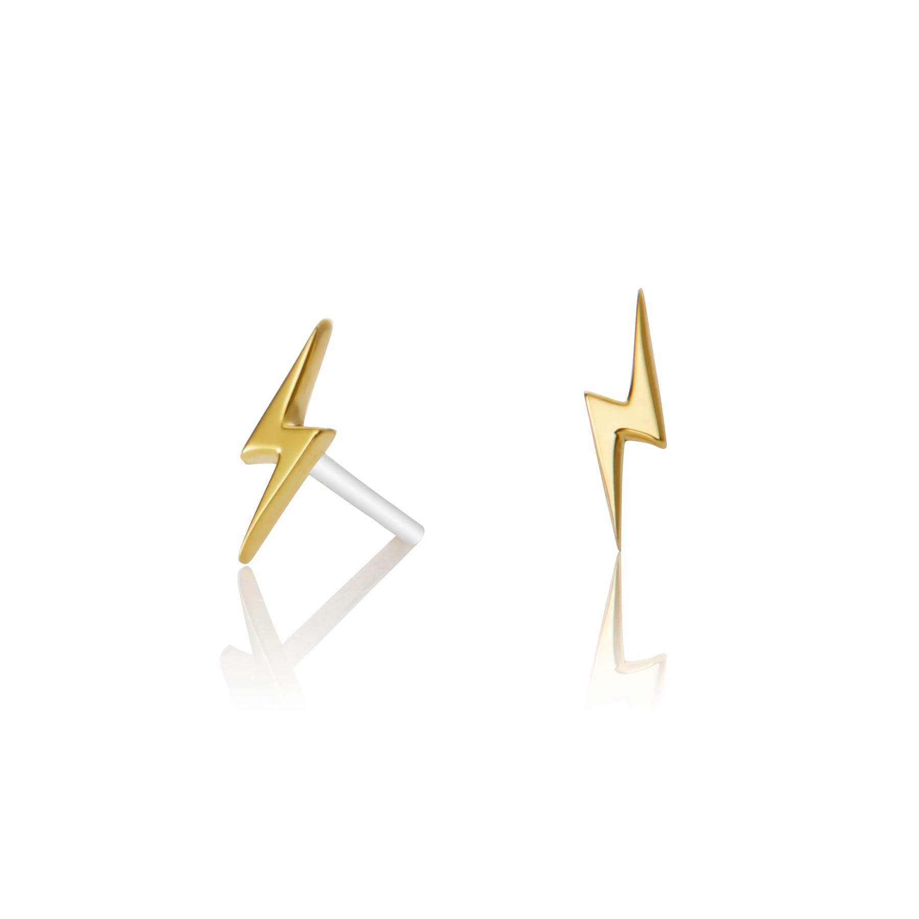 Tiny lightning store bolt earrings