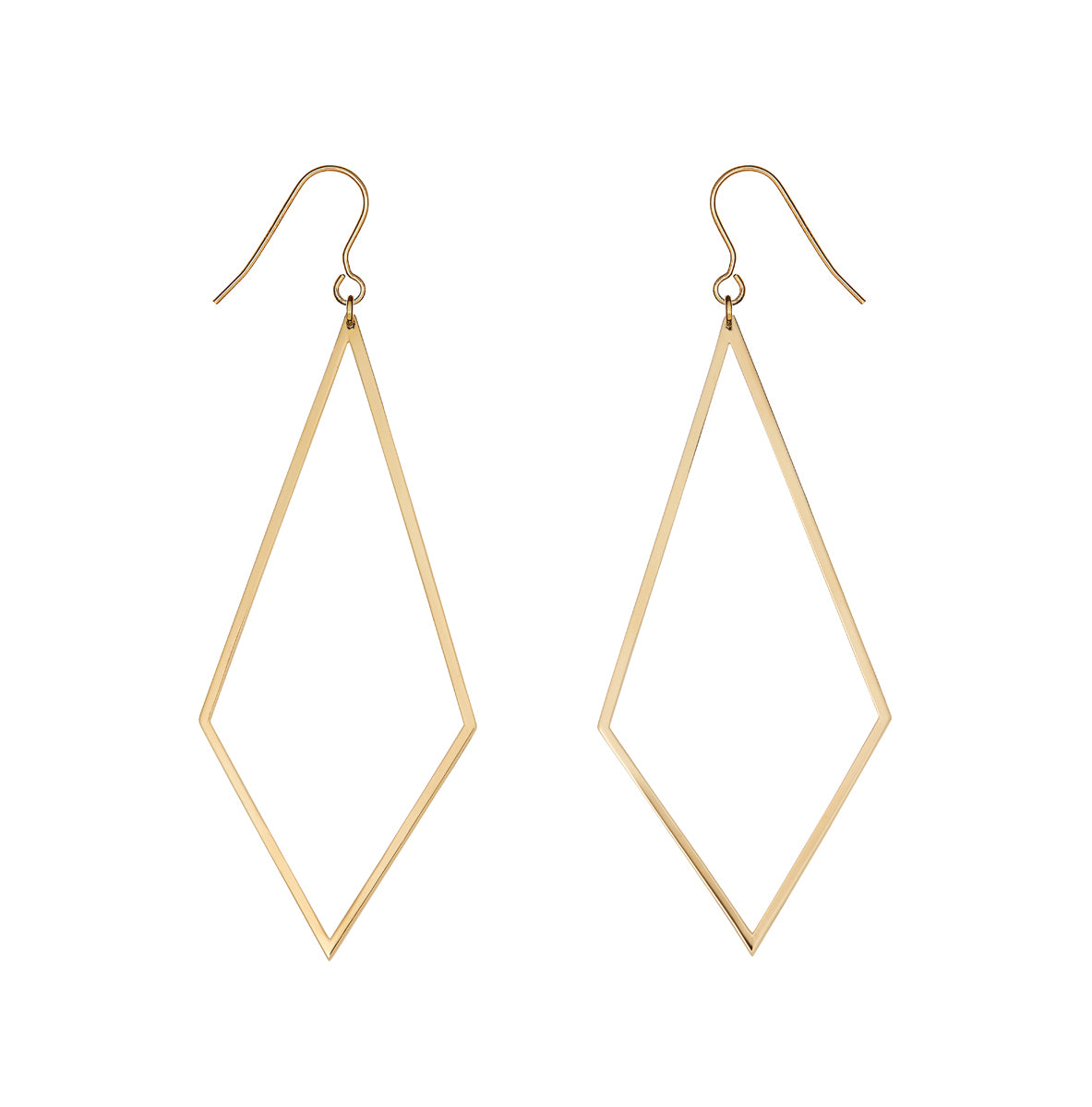 Diamond Frame Brass Earrings
