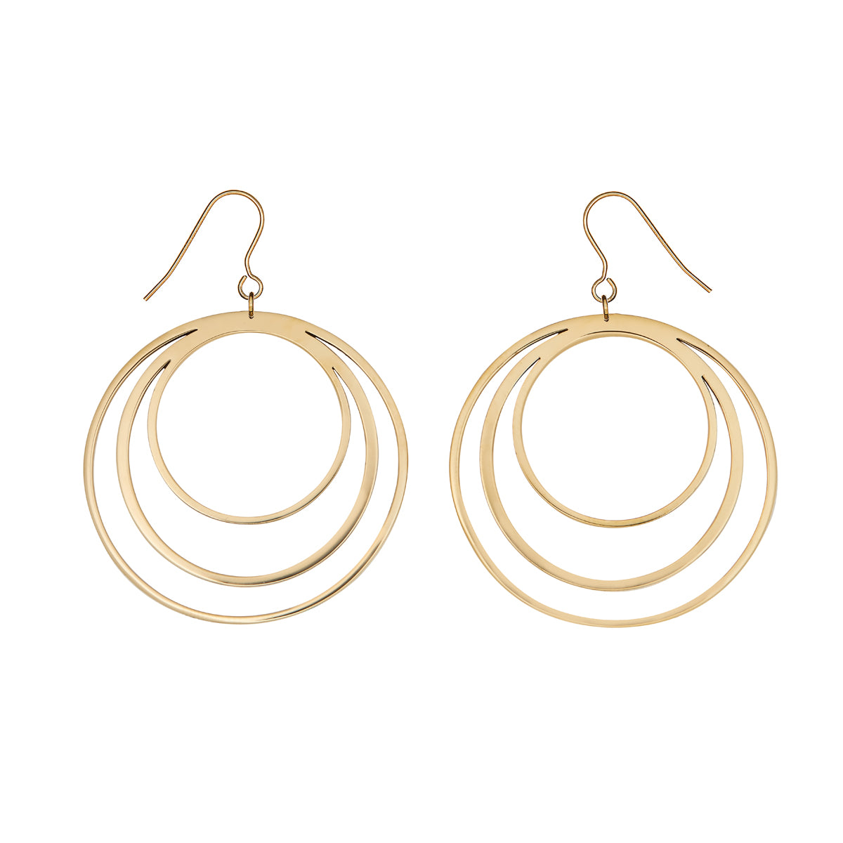 Circular Frame Brass Earrings | Circular Earrings | ORA Jewellery