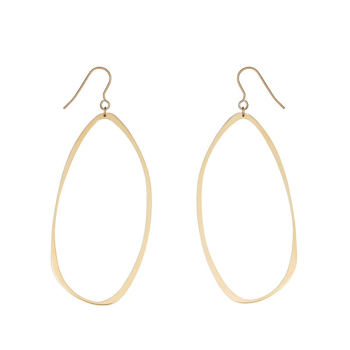 Large Oval Brass Earrings