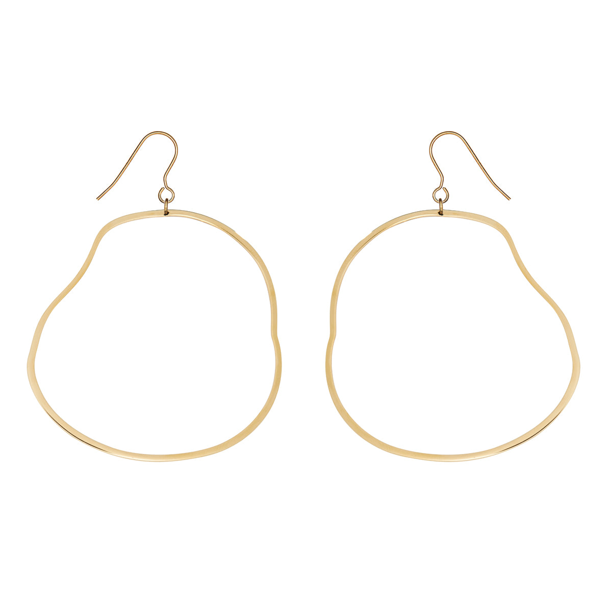 Large Rounded Brass Earrings