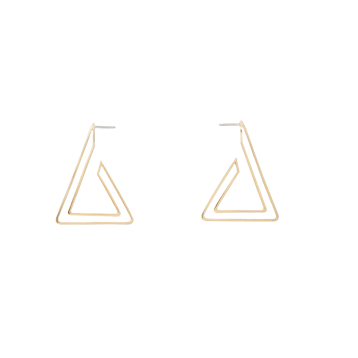 Triangle Frame Brass Hoops