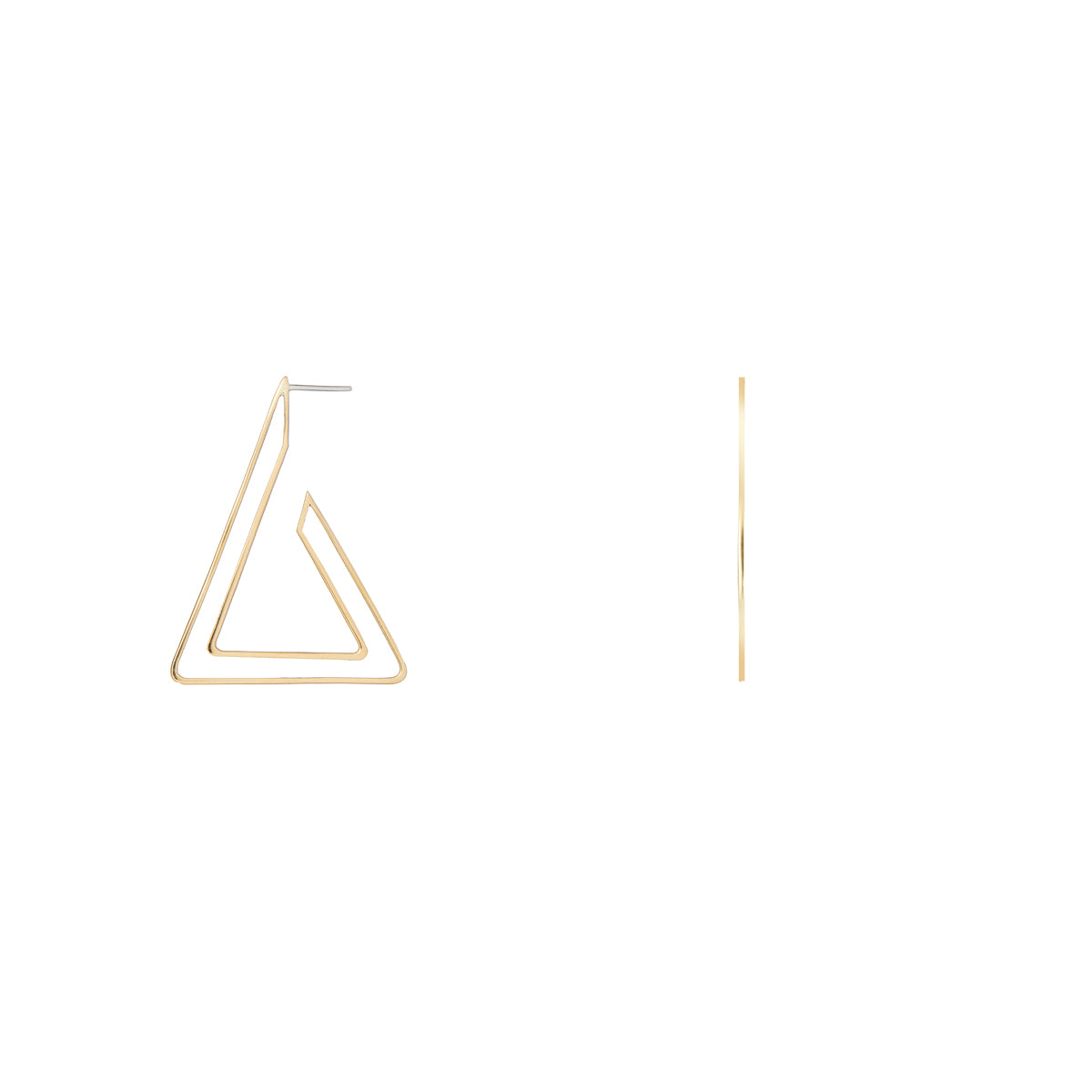 Triangle Frame Brass Hoops