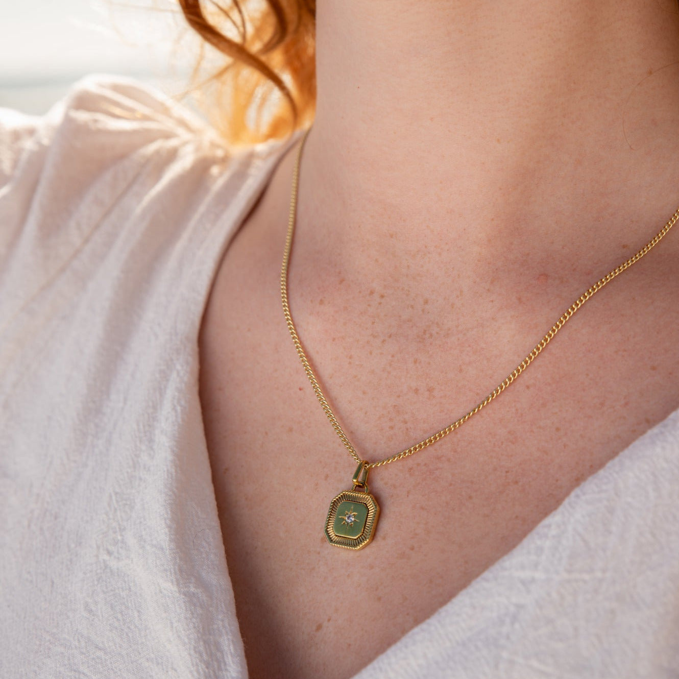 Octagon Zirconia Vintage Necklace