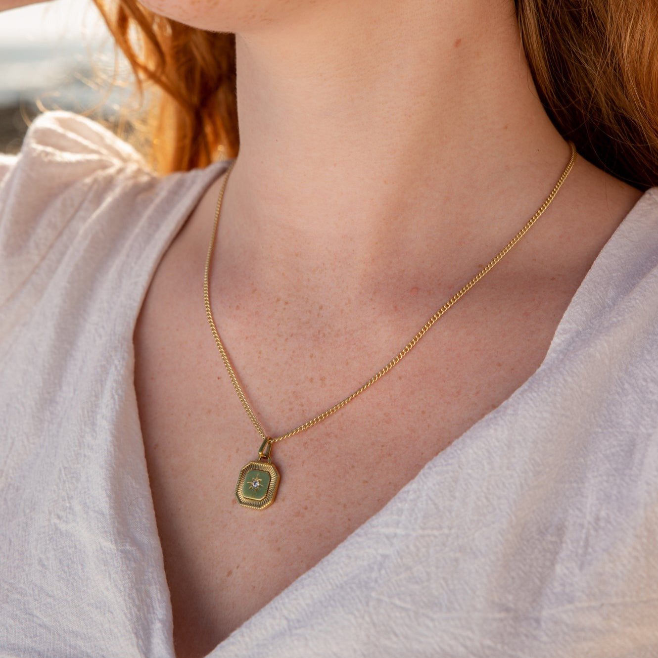 Octagon Zirconia Necklace