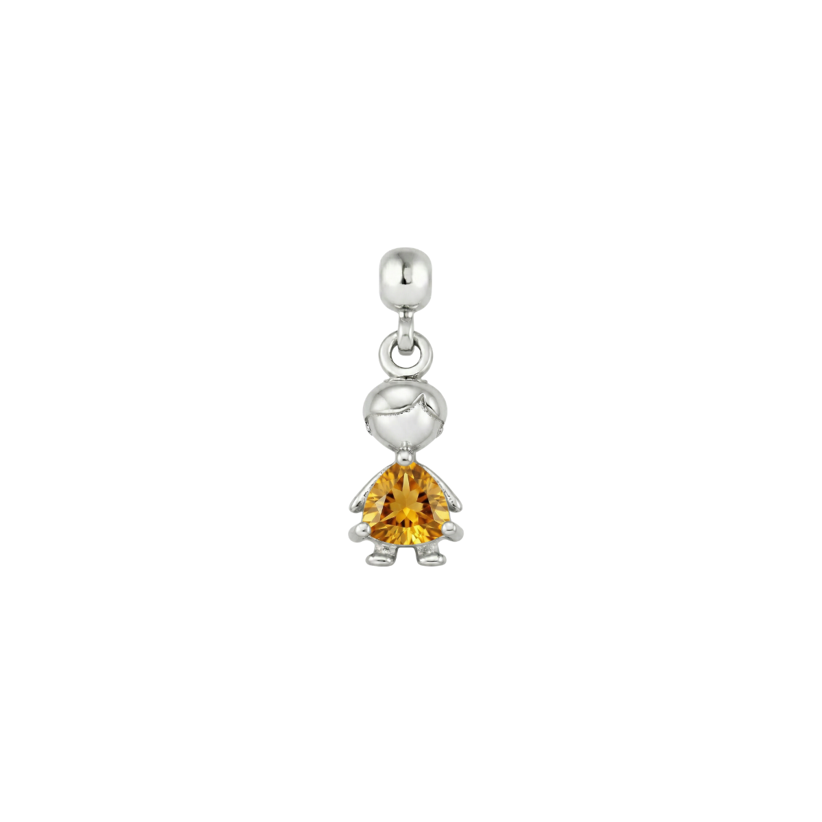 Boy Birthstone Silver Charm