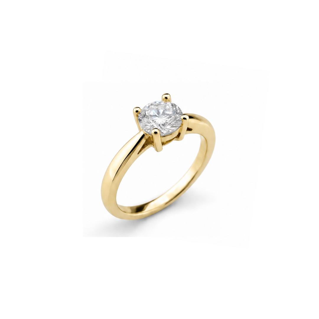Twist Setting Moissanite Engagement Ring