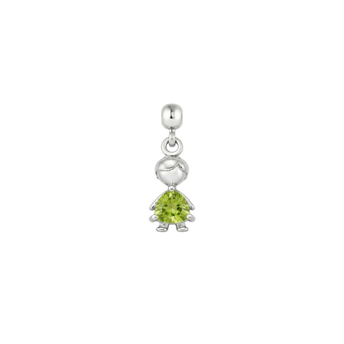 Boy Birthstone Silver Charm
