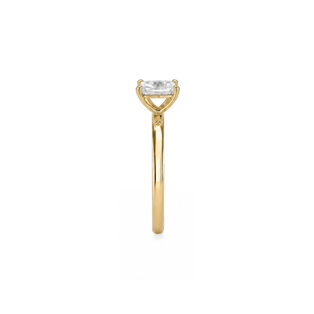 Emerald Cut Moissanite Solitaire Engagement Ring