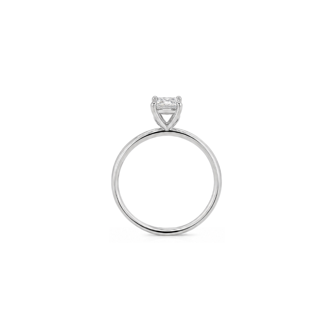 Emerald Cut Moissanite Solitaire Engagement Ring