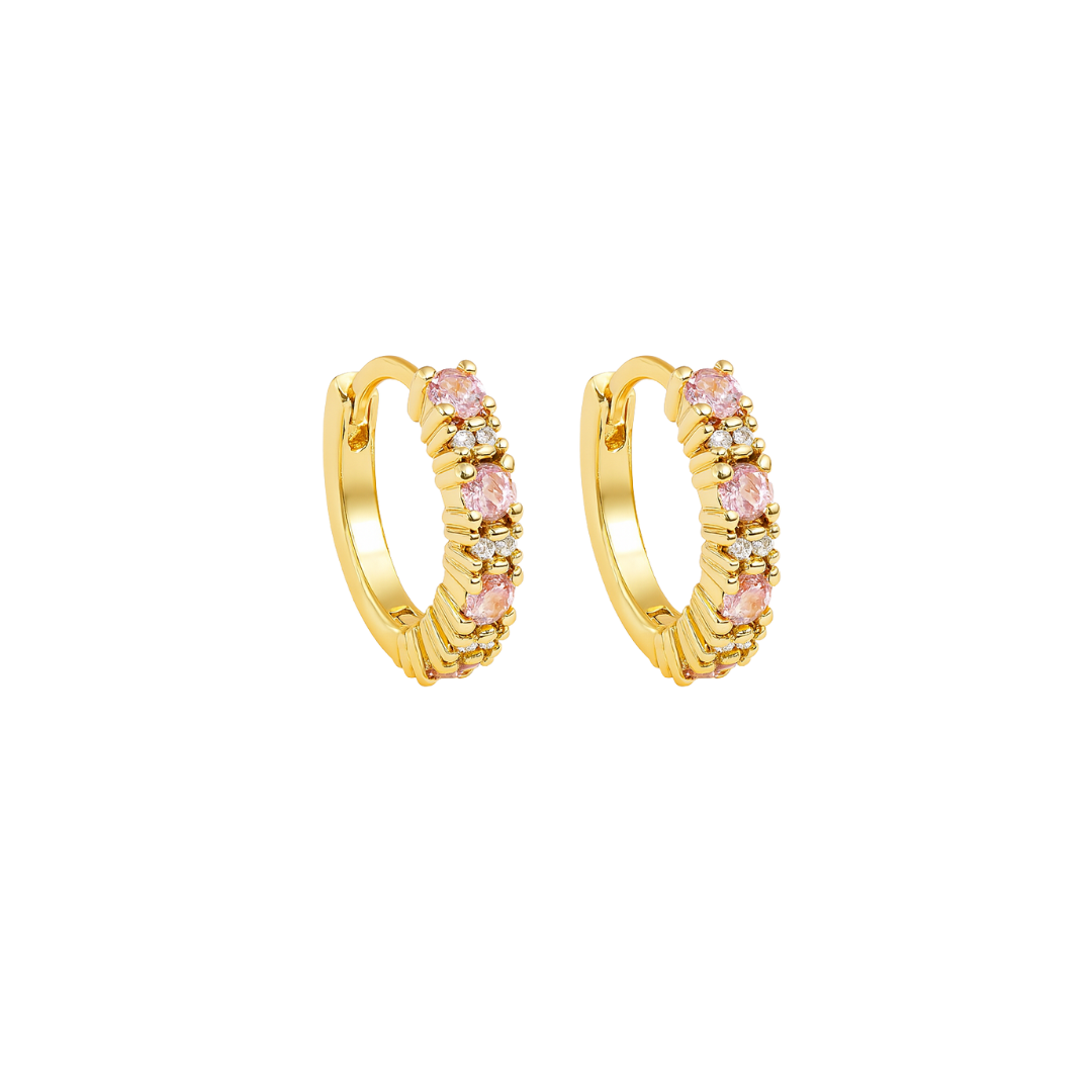 Petal Cluster Gold Plated Hoops