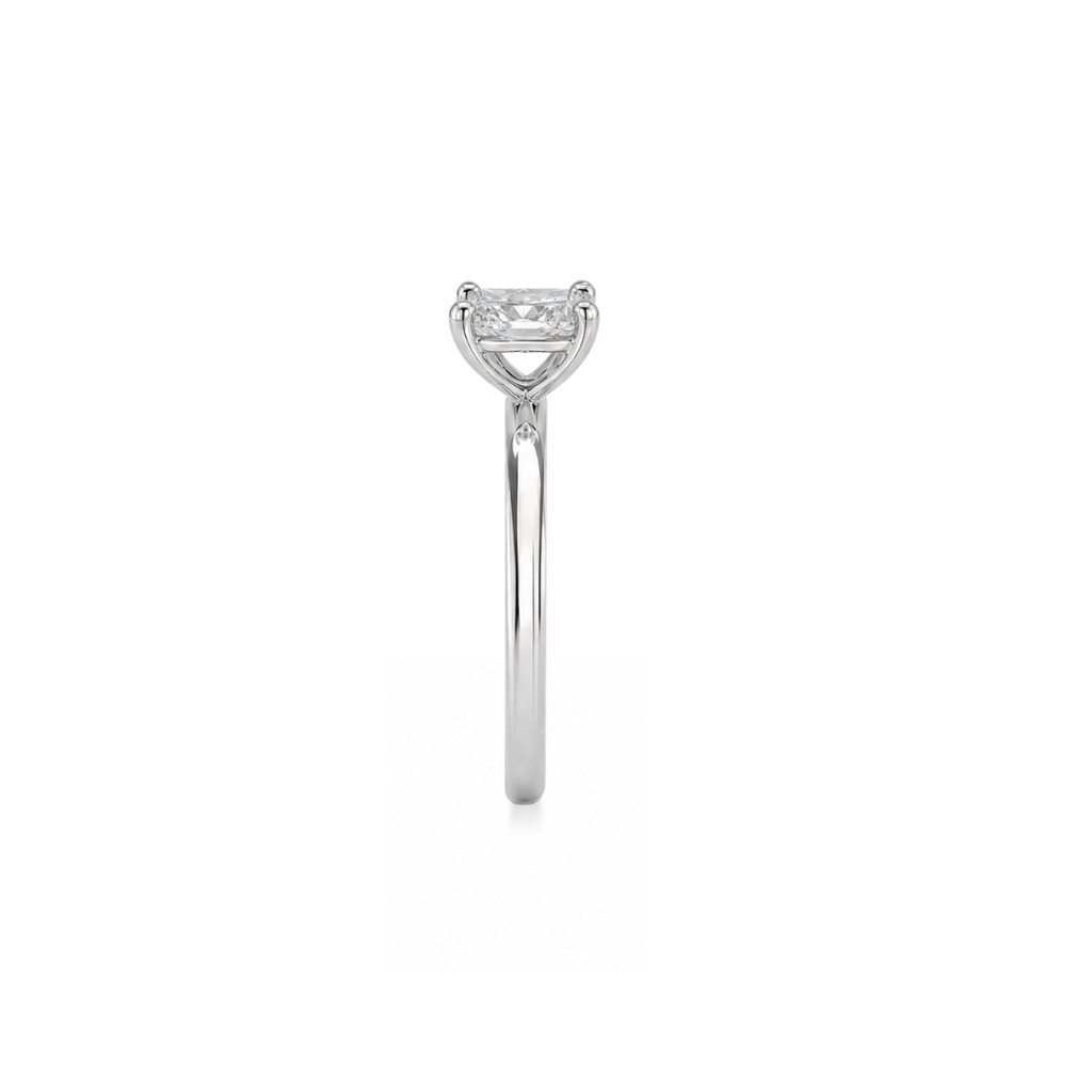 Emerald Cut Moissanite Solitaire Engagement Ring