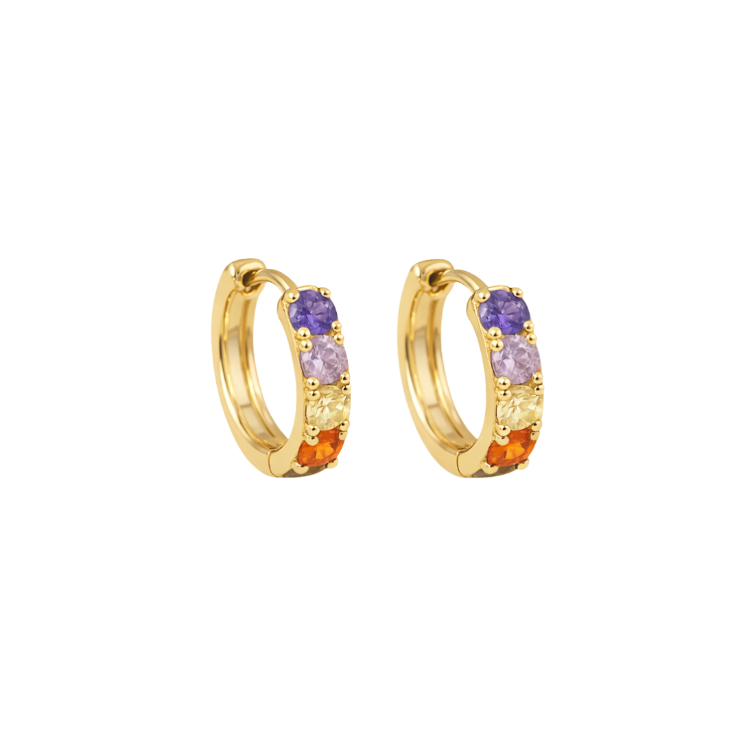 Tutti Fruitti Gold Plated Hoops