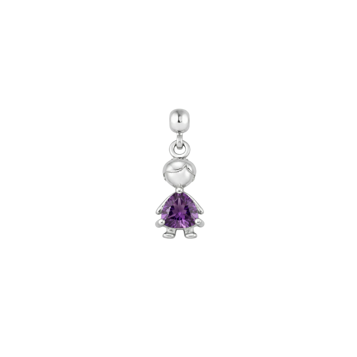 Boy Birthstone Silver Charm