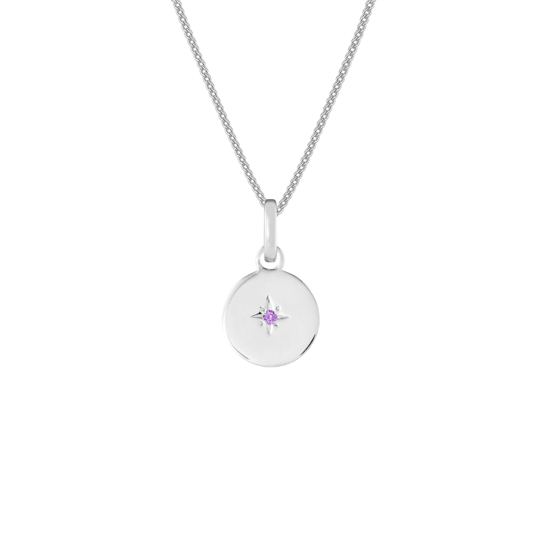 Birthstone Disk Silver Clip Charm