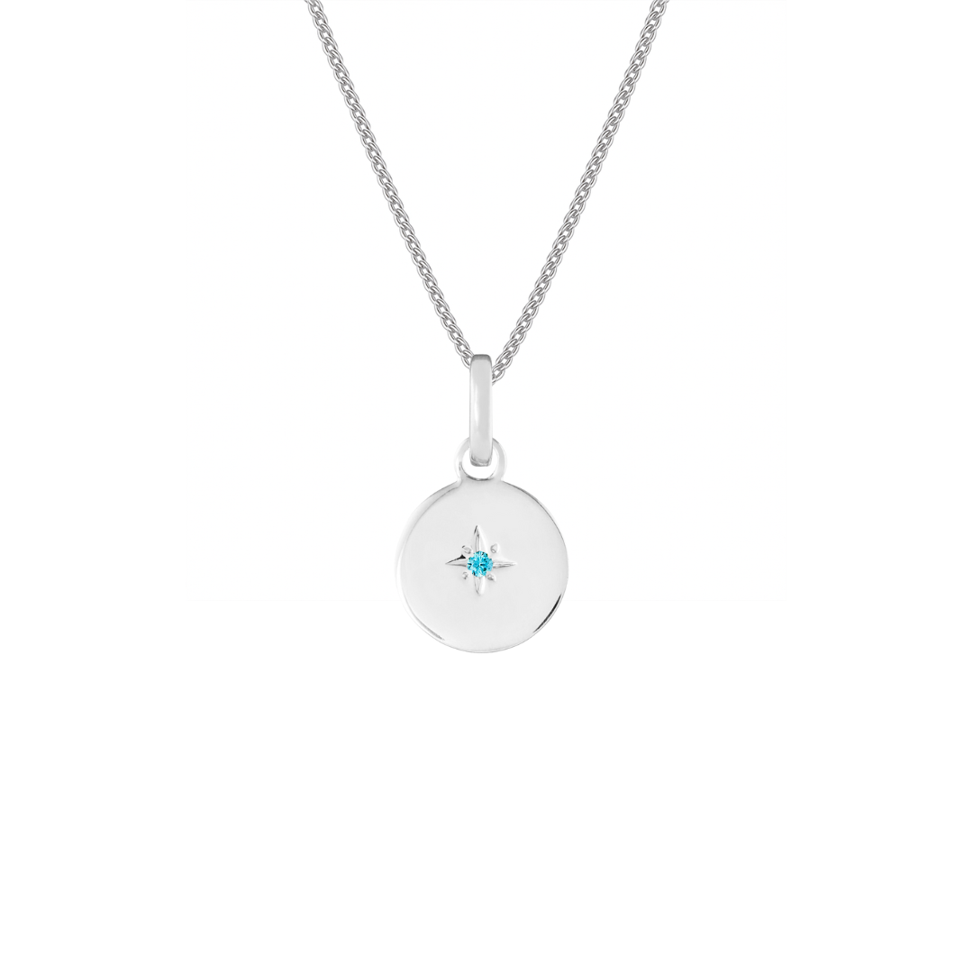 Birthstone Disk Silver Clip Charm