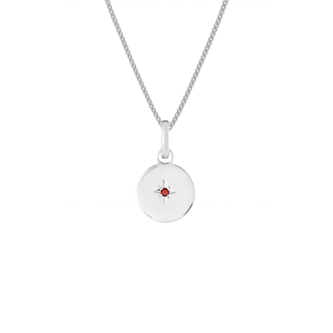 Birthstone Disk Silver Clip Charm