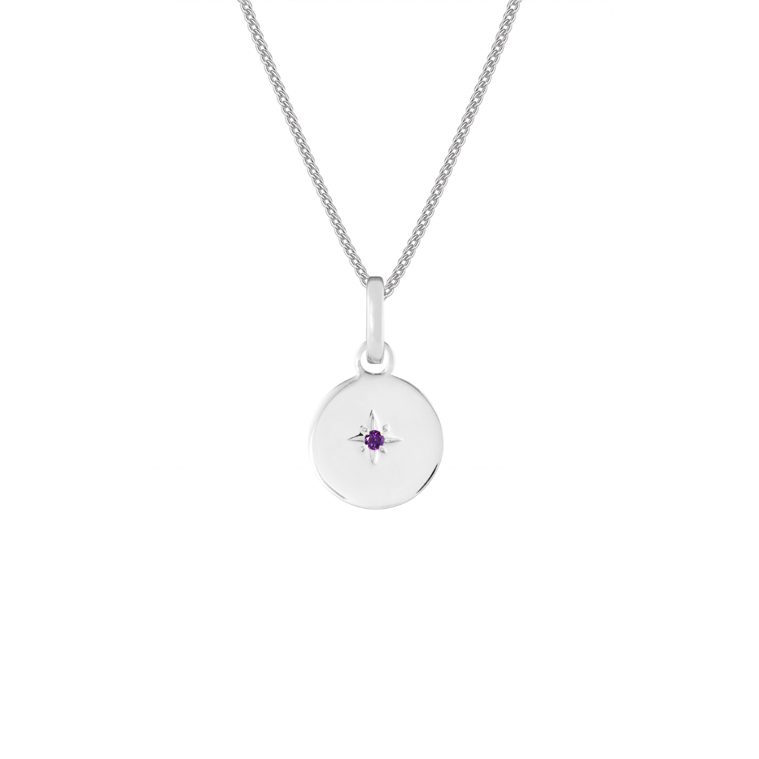 Birthstone Disk Silver Clip Charm