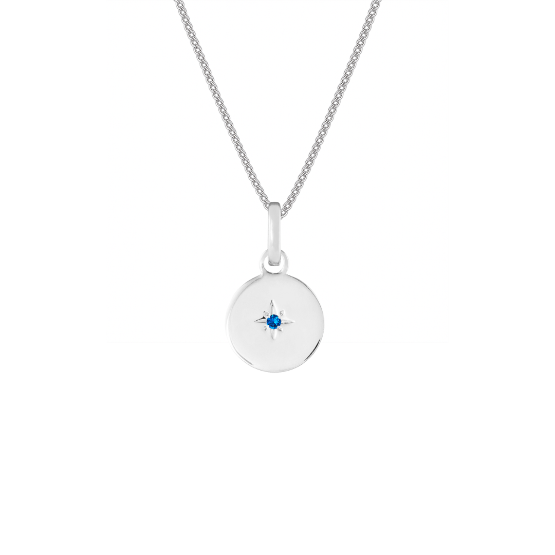 Birthstone Disk Silver Clip Charm