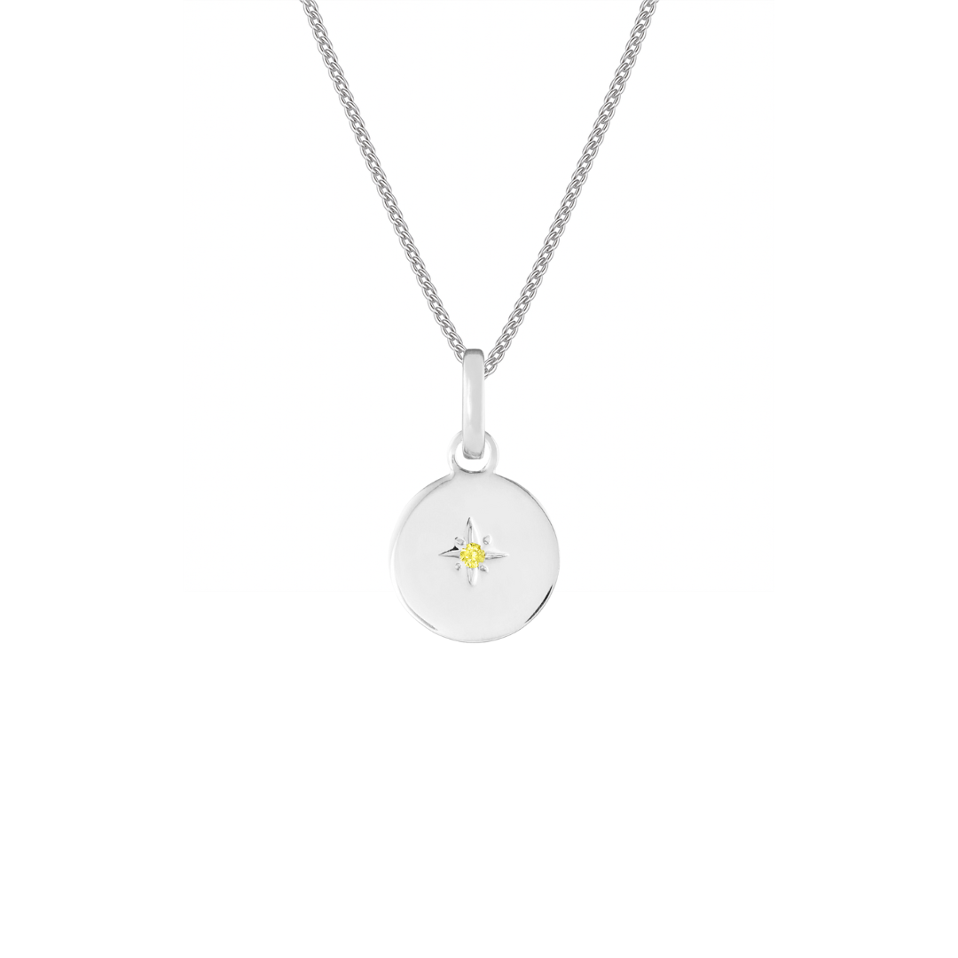 Birthstone Disk Silver Clip Charm