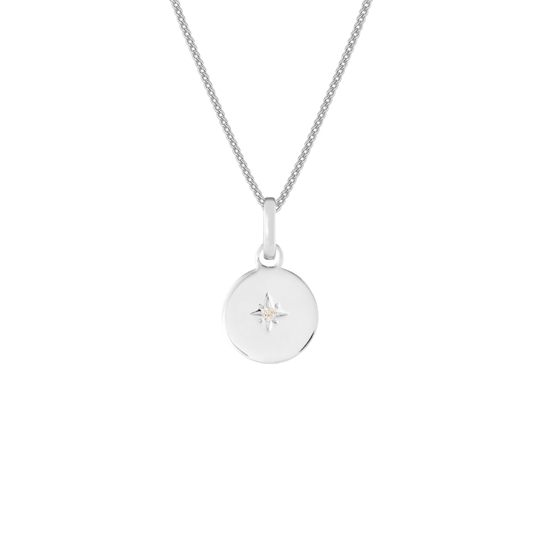 Birthstone Disk Silver Clip Charm