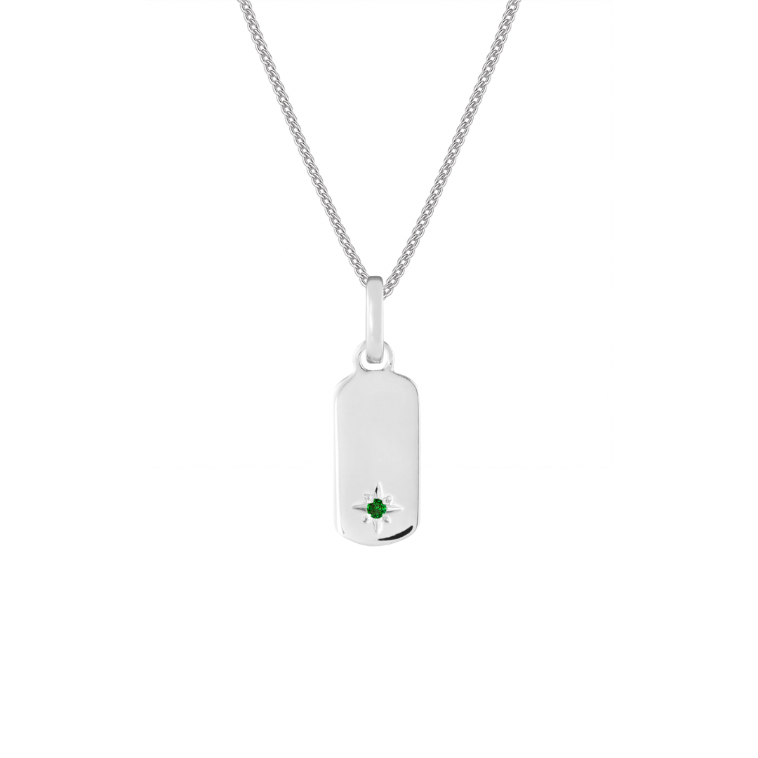 Birthstone Tag Silver Clip Charm