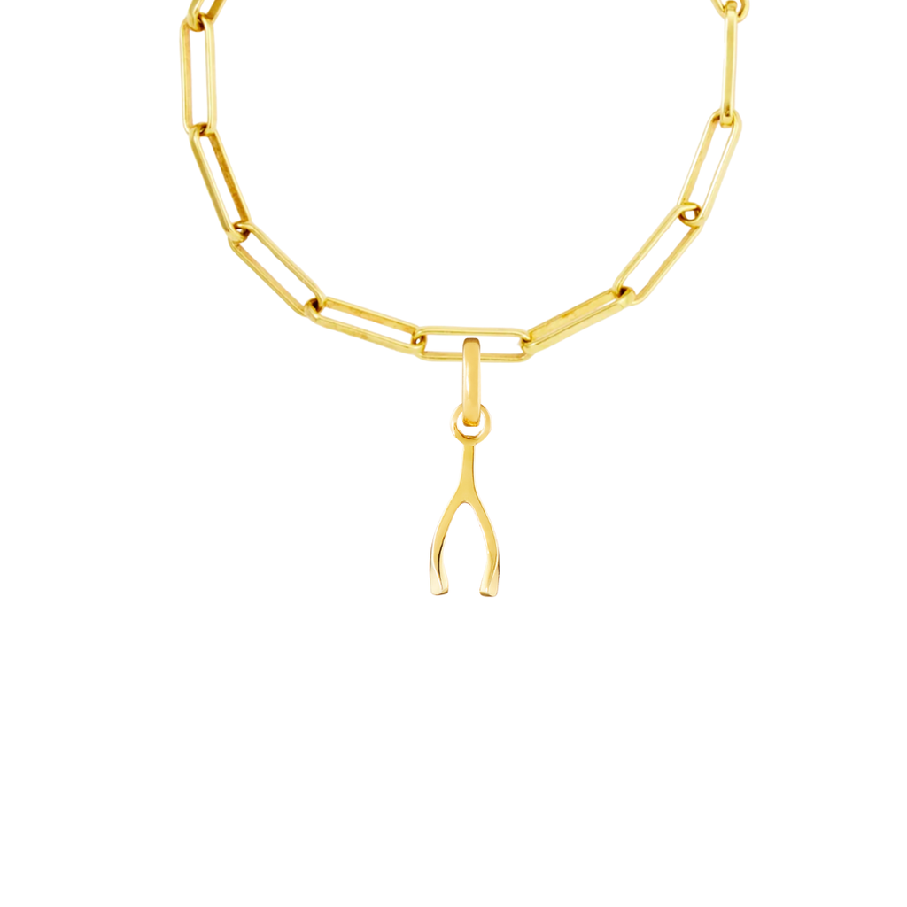 Wishbone Gold Plated Clip Charm