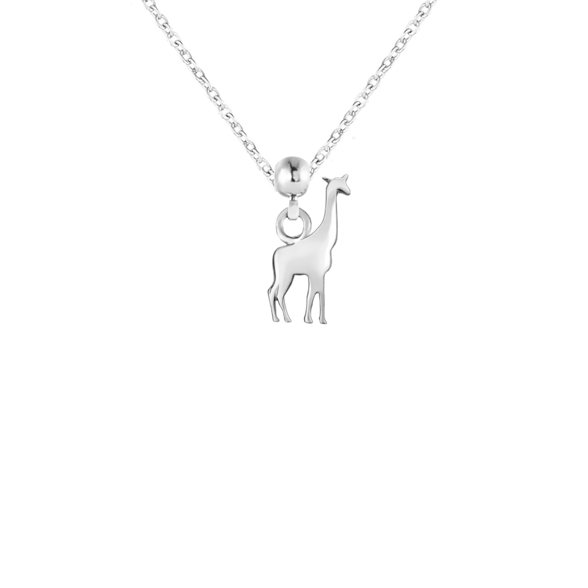 Giraffe Silver Charm