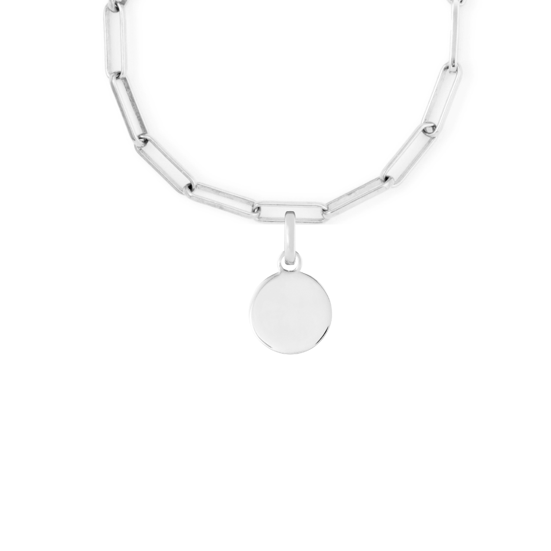Personalised Disk Silver Clip Charm