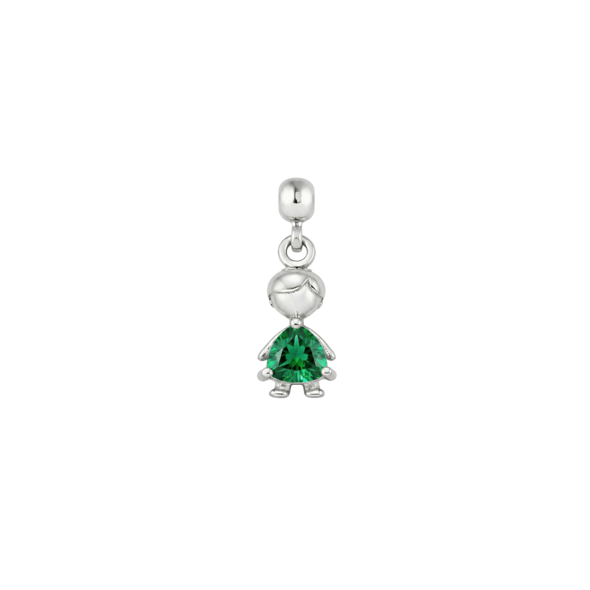 Boy Birthstone Silver Charm