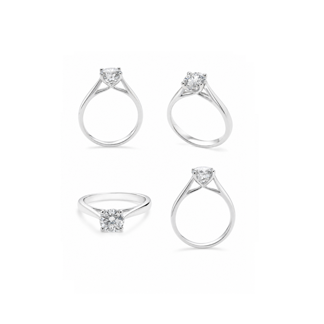 Cathedral Moissanite Engagement Ring