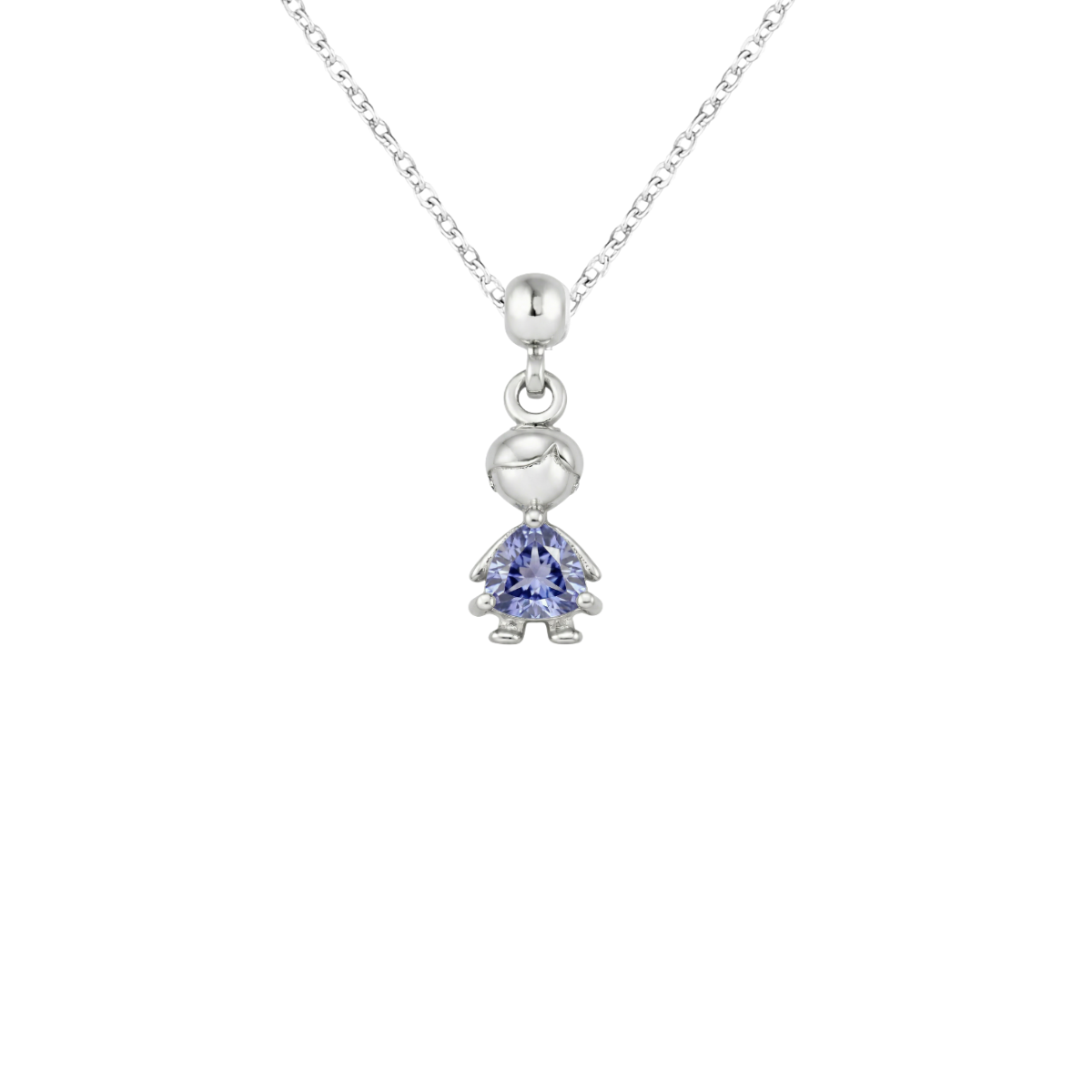 Boy Birthstone Silver Charm