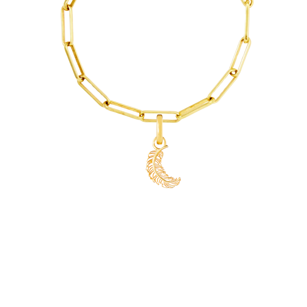 Feather Gold Plated Clip Charm