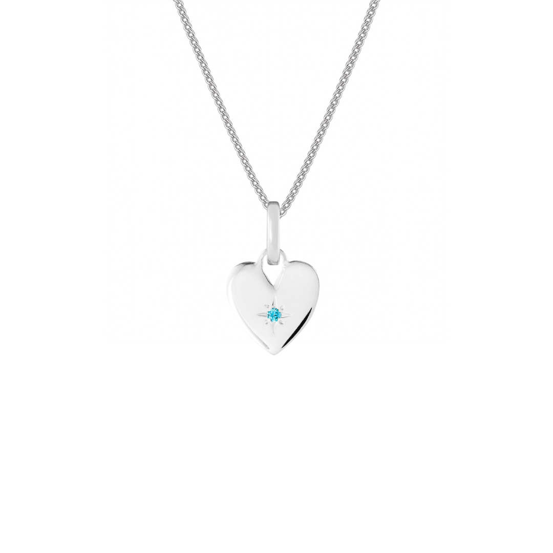 Birthstone Heart Silver Clip Charm
