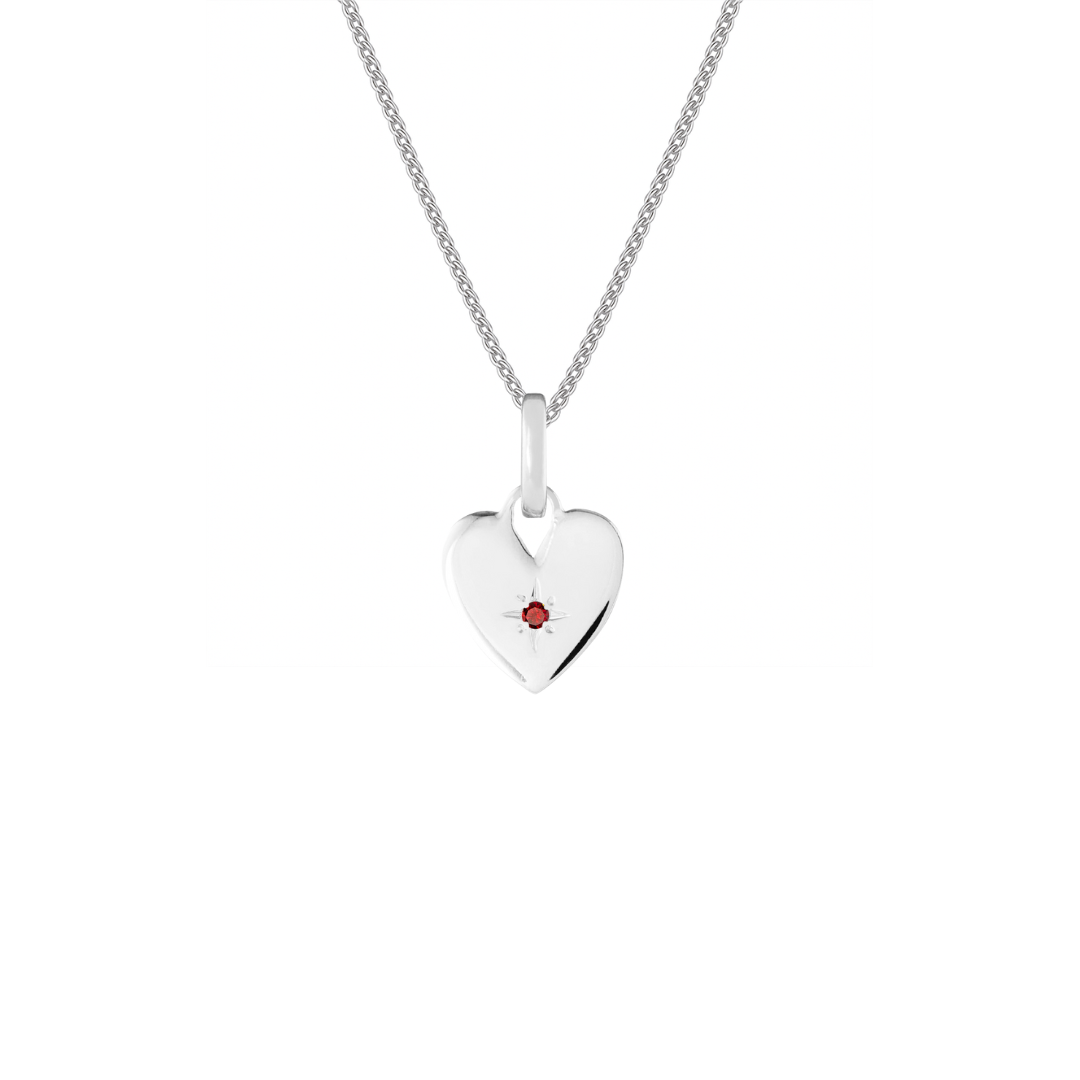 Birthstone Heart Silver Clip Charm