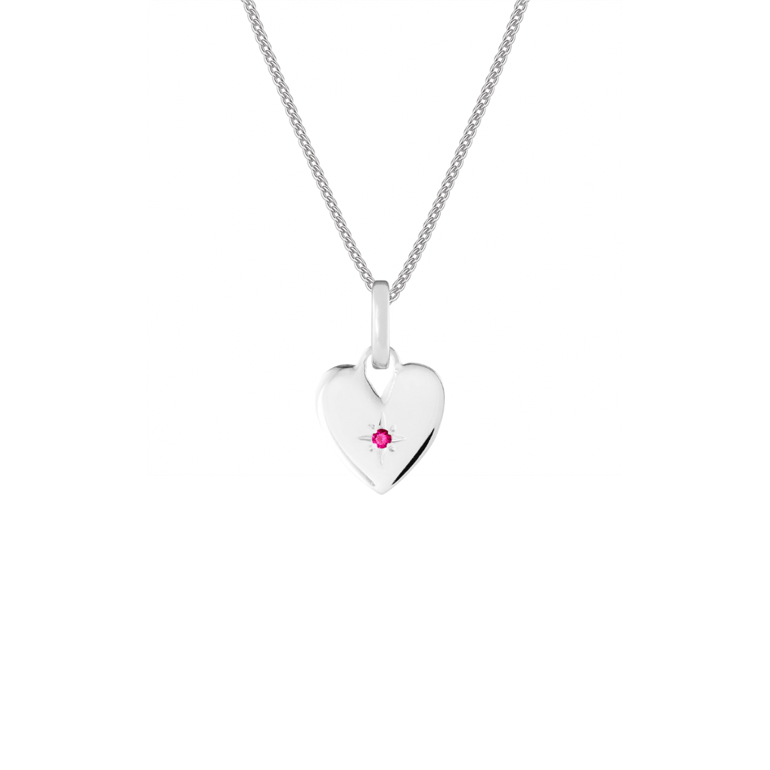Birthstone Heart Silver Clip Charm