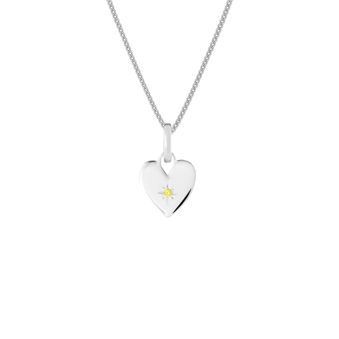 Birthstone Heart Silver Clip Charm