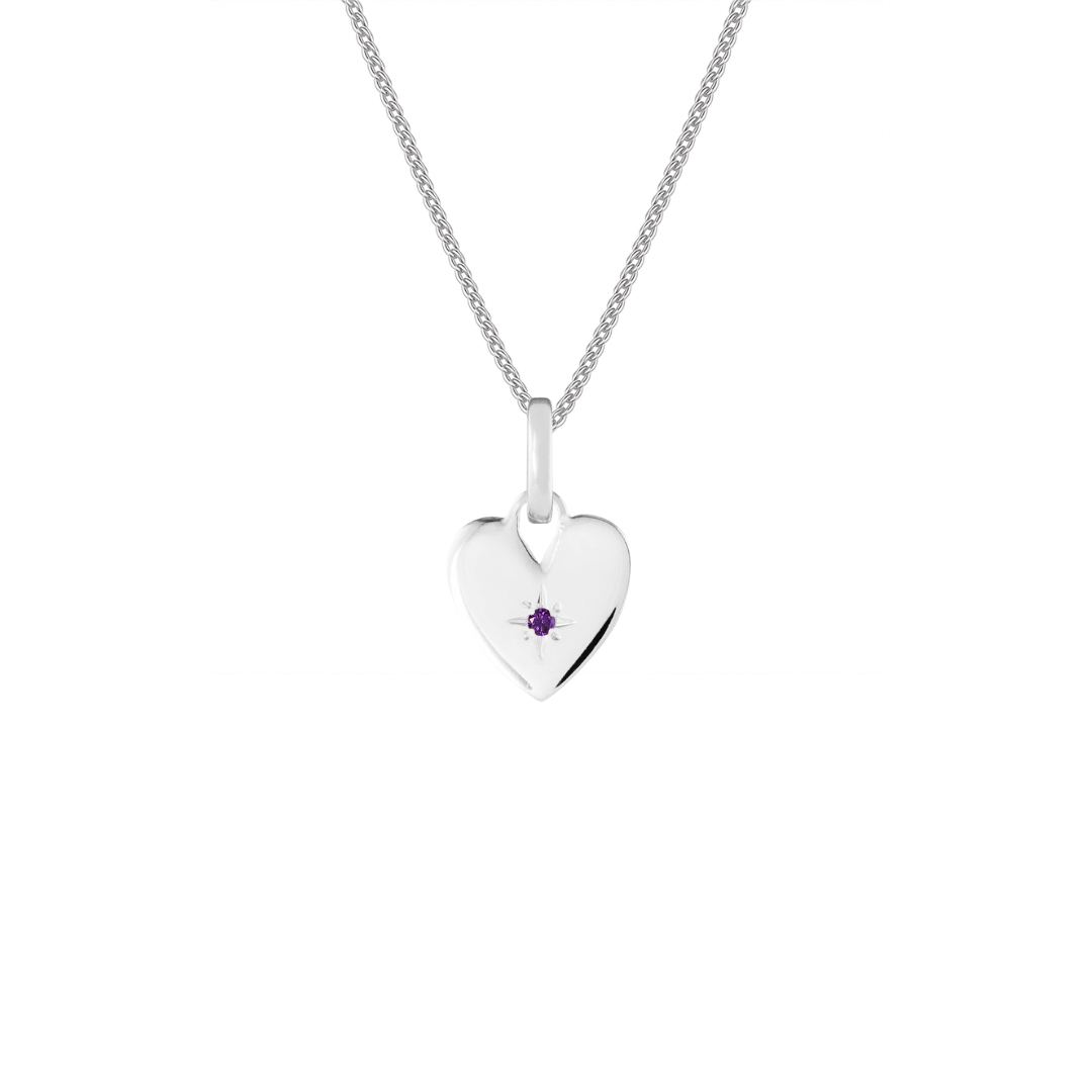 Birthstone Heart Silver Clip Charm